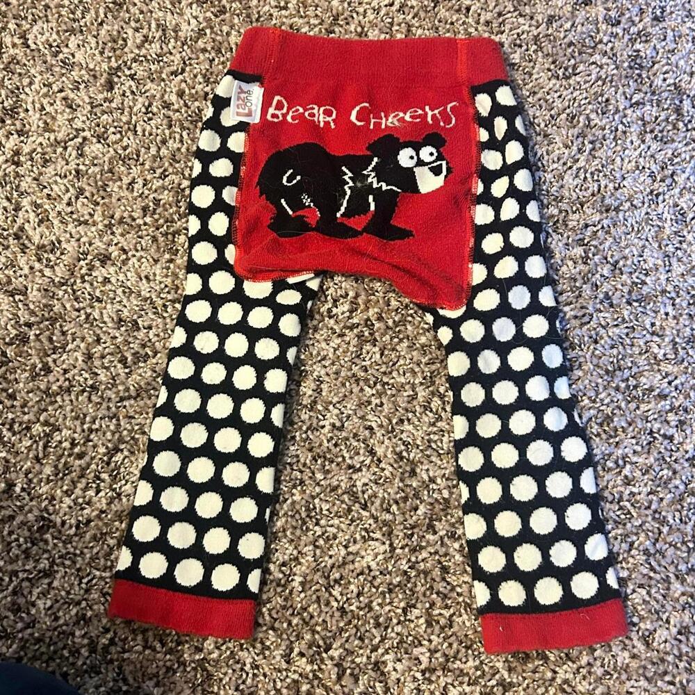 Lazy One Bear Cheek Baby Leggings 6-12 Months